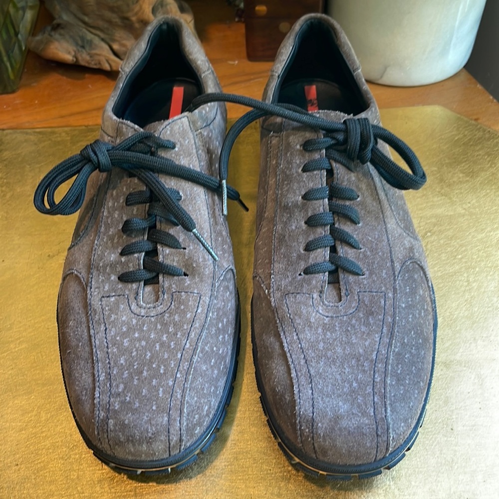 Prada Calzature Brown Suede America’s Cup Trainer Sneakers